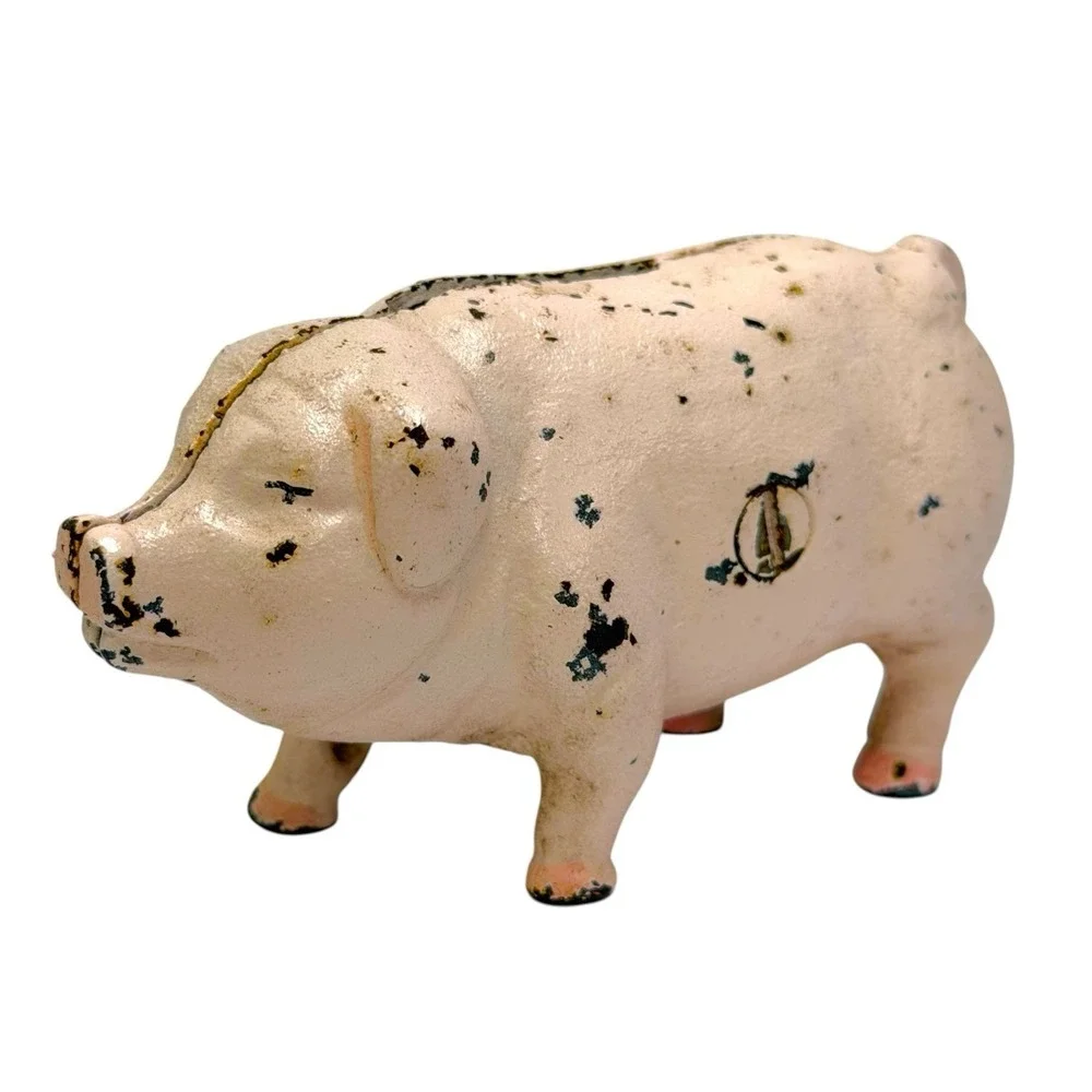 Vintage Cast Iron Chubby Pig Piggy 4.5